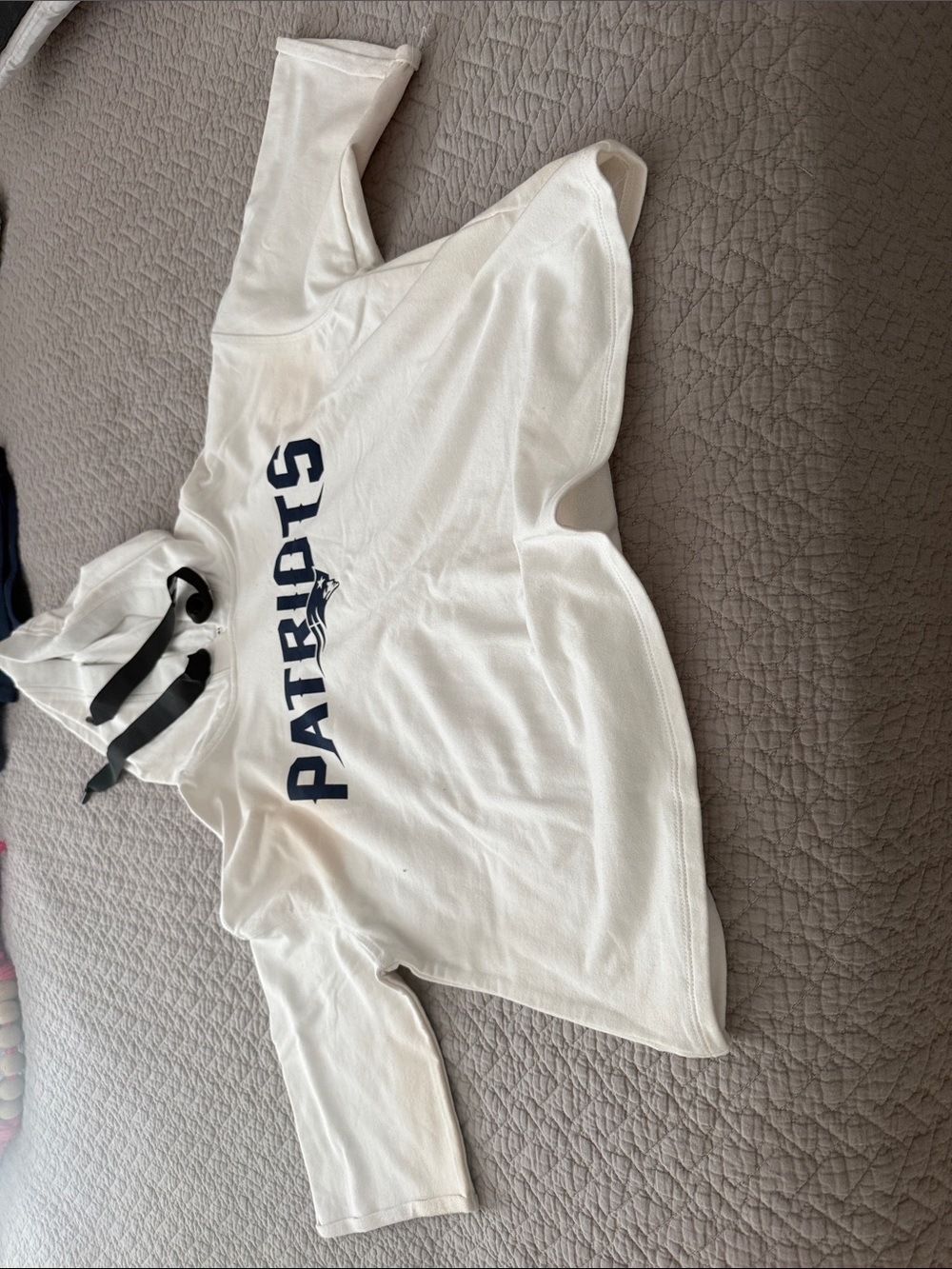 DKNY Sport White Athletic Pullover Hoodie